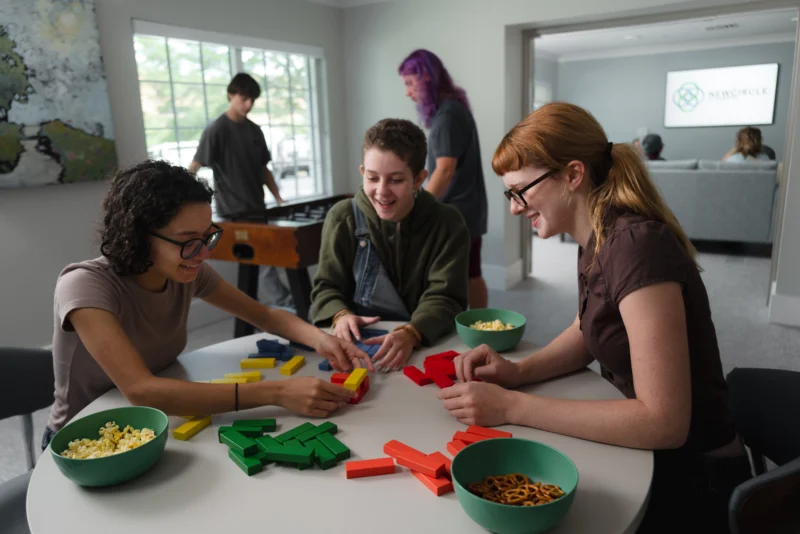 teens doing fun activities as part of their eating disorder recovery at newcircle