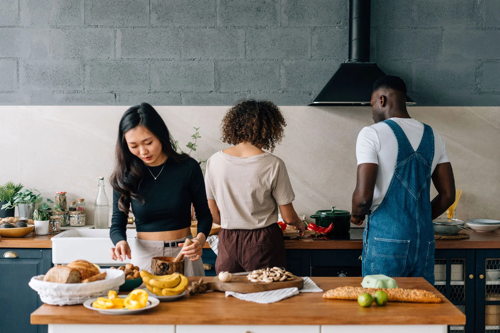 people cooking dinner at newcircle eating disorder treatment center